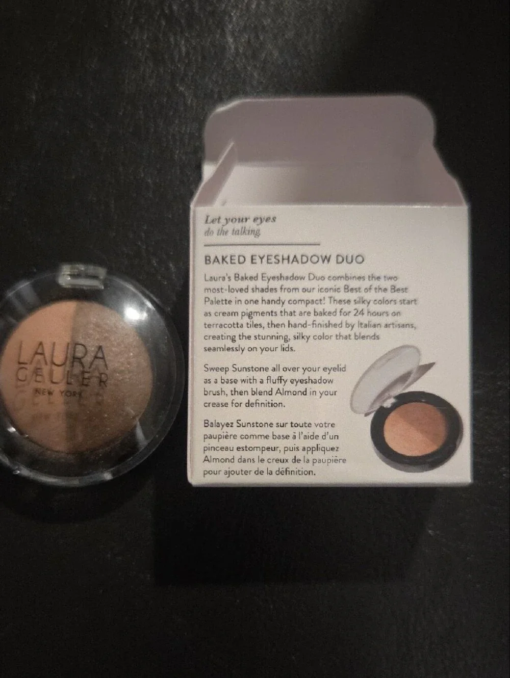 Laura Geller Baked Eyeshadow Duo — Almond & Sunstone Warm Brown Duo